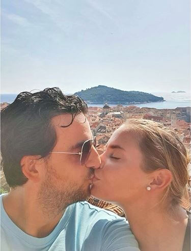 Jelena Dokic with her boyfriend, Tin Bikic.